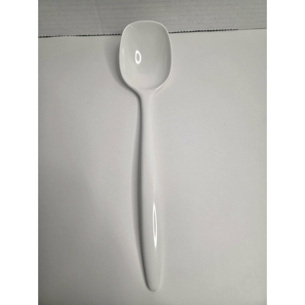 Hutzler Melamine Spoon Solid Serving White #532 Utensil 11.5" Vintage